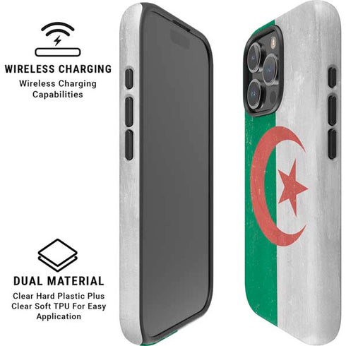 Algeria Flag Distressed iPhone 16 Pro Max Magsafe Impact Case